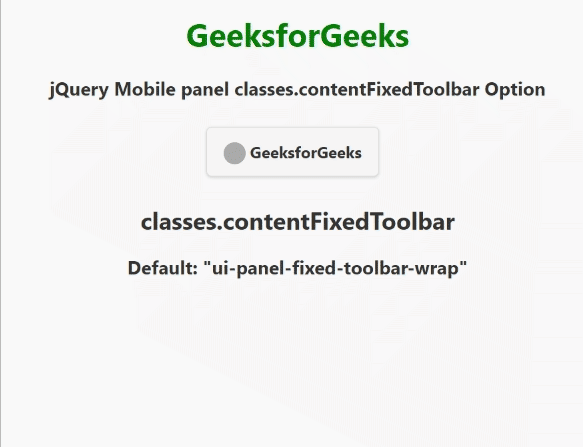 jQuery Mobile panel classes.contentFixedToobar选项