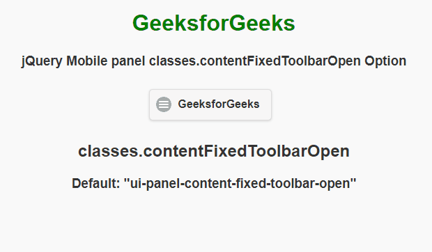 jQuery Mobile面板类.contentFixedToolbarOpen选项 jQuery Mobile面板类.contentFixedToolbarOpen选项