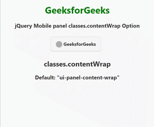 jQuery Mobile面板类.contentWrap选项