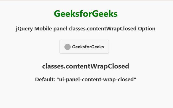 jQuery Mobile panel classes.contentWrapClosed 选项