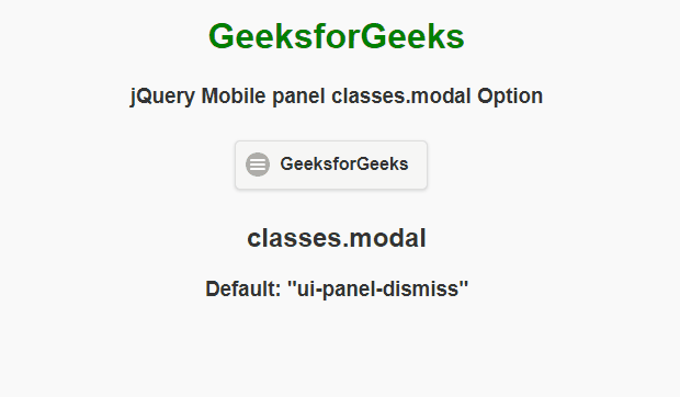jQuery Mobile面板类.modal选项