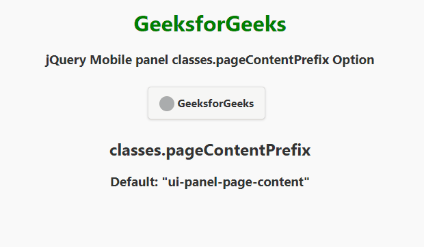 jQuery Mobile面板类.pageContentPrefix选项