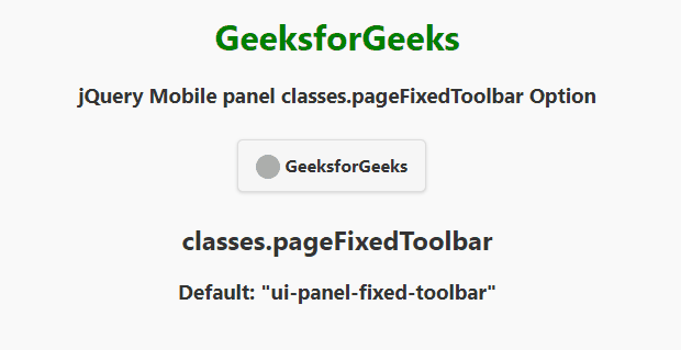 jQuery Mobile panel classes.pageFixedToolbar Option jQuery Mobile panel classes.pageFixedToolbar Option
