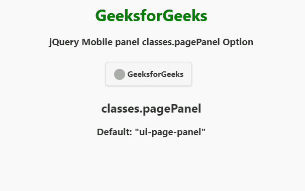 jQuery Mobile面板类.pagePanel选项 jQuery Mobile面板类.pagePanel选项