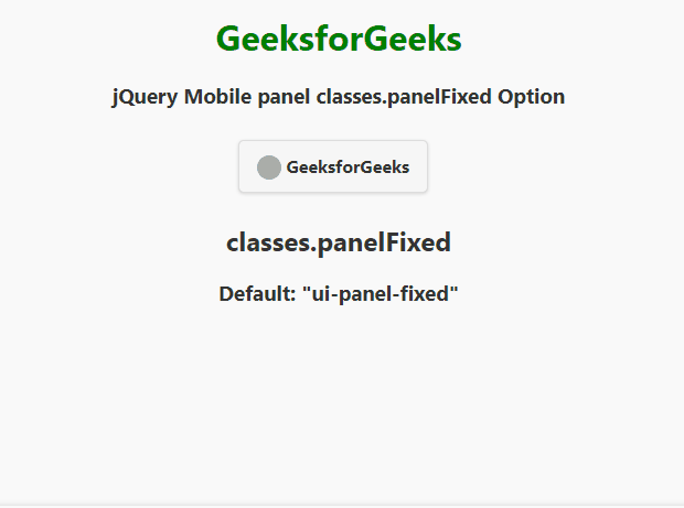 jQuery Mobile panel classes.panelFixed Option