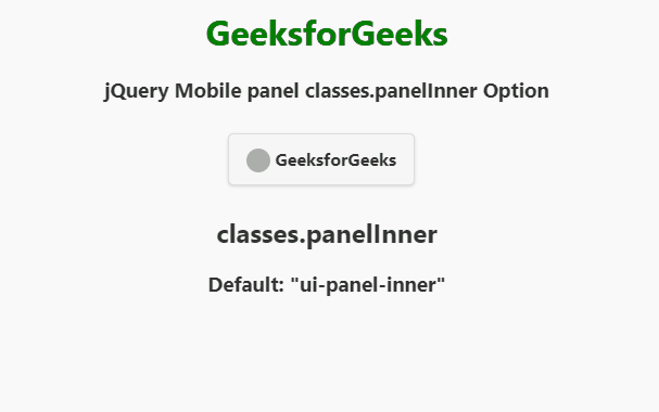 jQuery Mobile panel classes.panelInner Option jQuery Mobile panel classes.panelInner Option