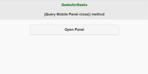 jQuery Mobile panel close()方法