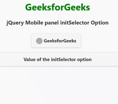 jQuery Mobile panel initSelectorOption