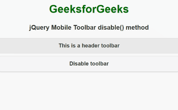 jQuery Mobile Toolbar disable()方法