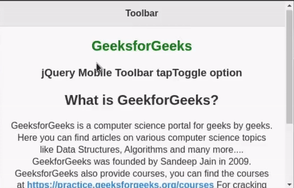 jQuery Mobile Toolbar tapToggle选项