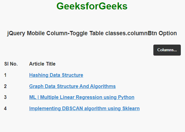 jQuery Mobile的Column-Toggle Table classes.columnBtn选项