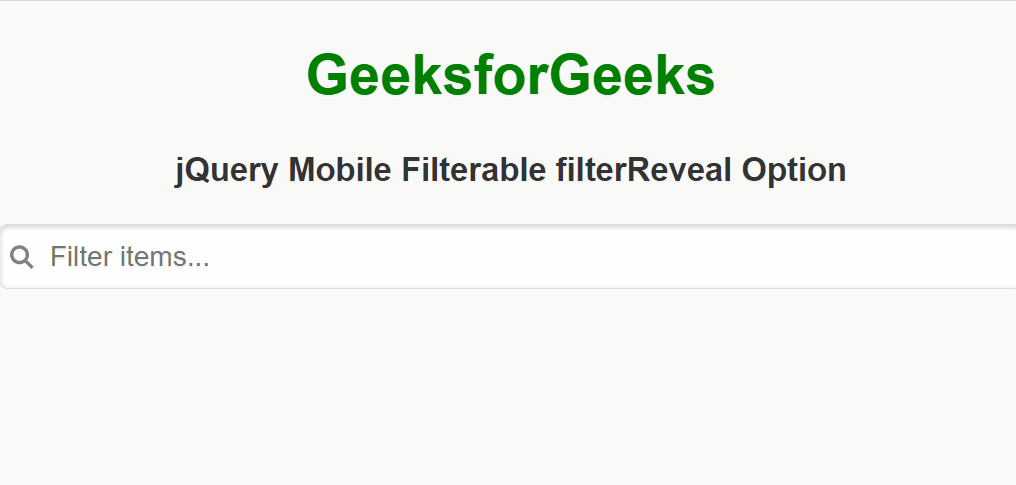 jQuery Mobile可过滤的filterReveal选项