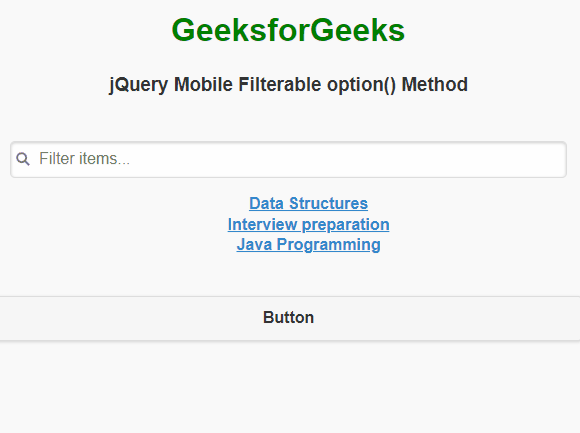 jQuery Mobile可过滤的选项()方法