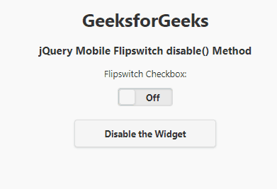 jQuery Mobile Flipswitch disable()方法