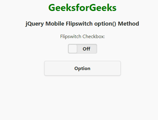 jQuery Mobile Flipswitch option()方法