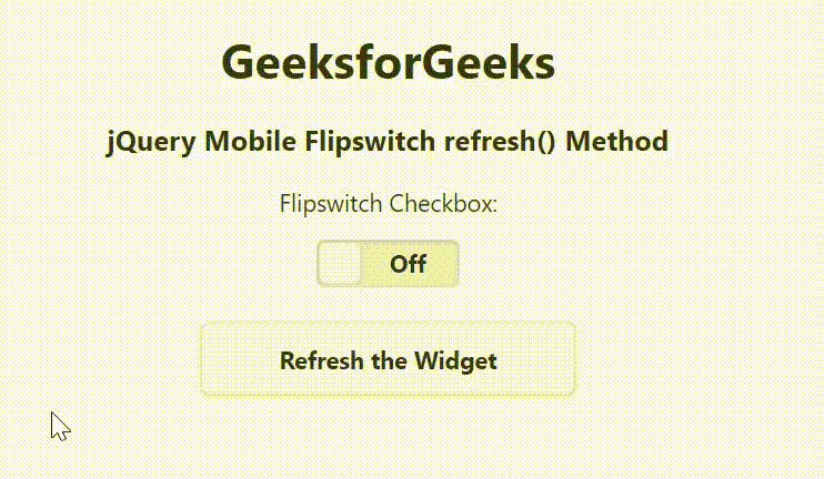 jQuery Mobile Flipswitch refresh()方法