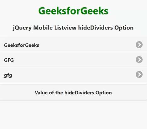 jQuery Mobile Listview hideDividersOption