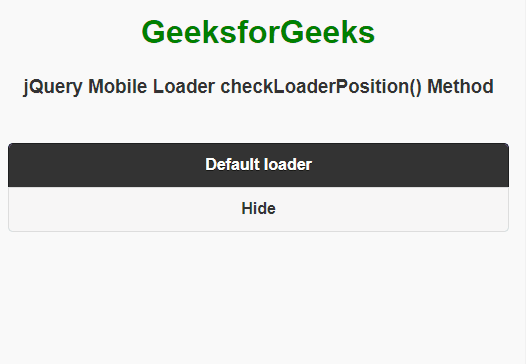 jQuery Mobile Loader checkLoaderPosition() 方法