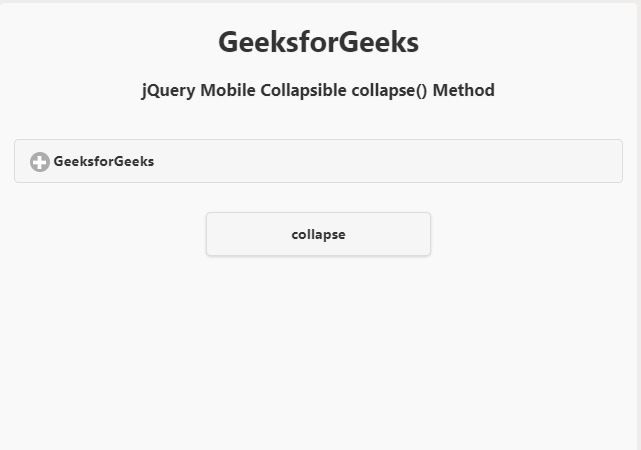 jQuery Mobile Collapsible collapse()方法