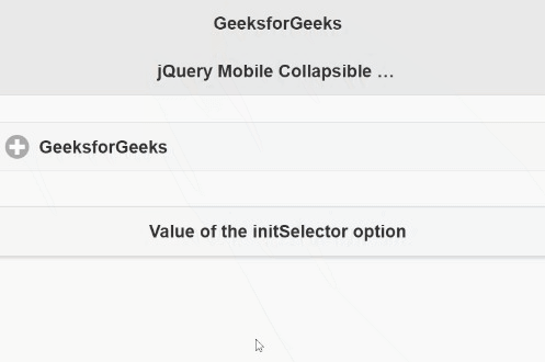 jQuery Mobile collapsible initSelector选项 jQuery Mobile collapsible initSelector选项