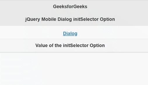 jQuery Mobile Dialog initSelector选项