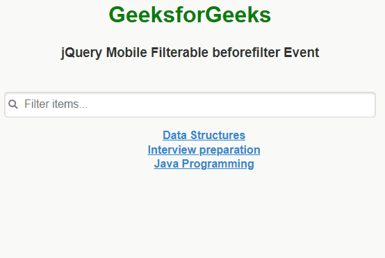 jQuery Mobile可过滤的beforefilter事件