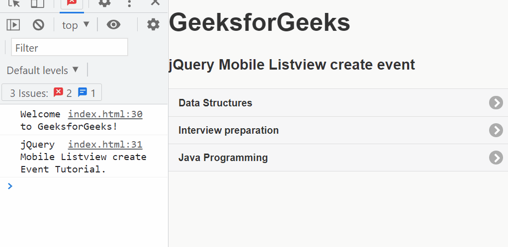 jQuery Mobile Listview创建事件