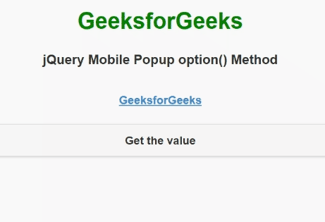 jQuery Mobile Popup option()方法