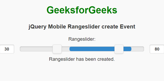 jQuery Mobile Rangeslider创建事件