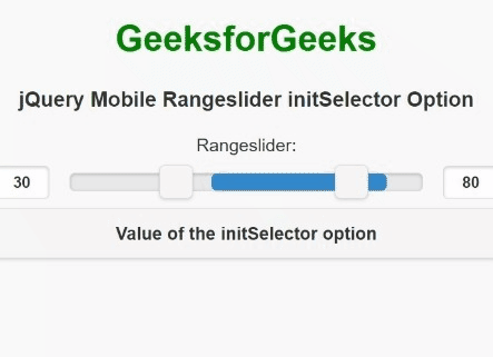 jQuery Mobile Rangeslider initSelector选项