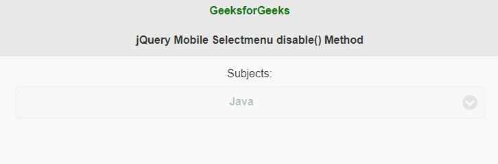 jQuery Mobile Selectmenu disable()方法 jQuery Mobile Selectmenu disable()方法
