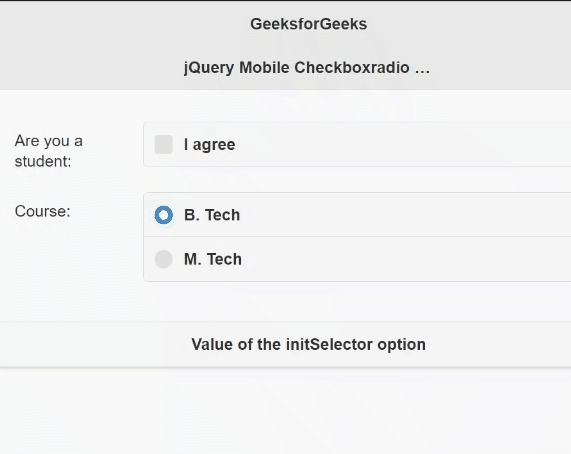 jQuery Mobile Checkboxradio initSelector选项