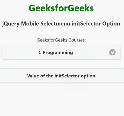 jQuery Mobile Selectmenu initSelector选项 jQuery Mobile Selectmenu initSelector选项