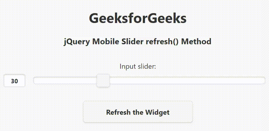 jQuery Mobile Slider refresh()方法