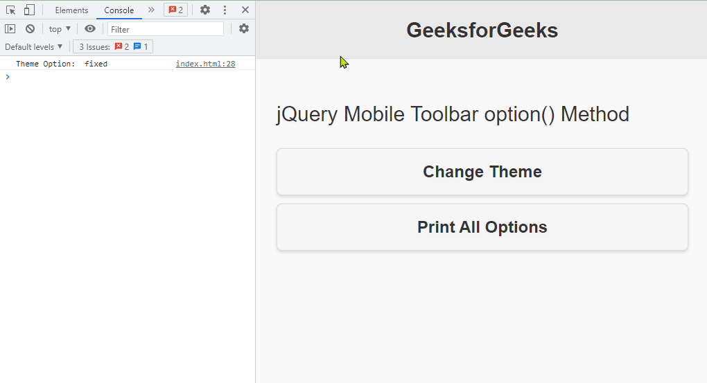 jQuery Mobile Toolbar option()方法