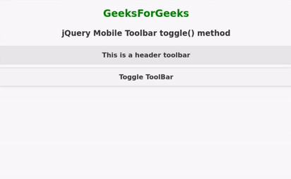 jQuery Mobile Toolbar toggle()方法