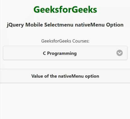 jQuery Mobile Selectmenu nativeMenu选项