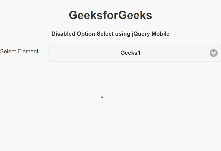如何使用jQuery Mobile创建一个禁用的选项选择? 如何使用jQuery Mobile创建一个禁用的选项选择?
