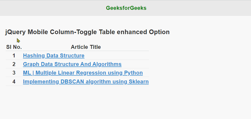 jQuery Mobile的Column-Toggle Table enhanced选项 jQuery Mobile的Column-Toggle Table enhanced选项