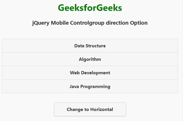 jQuery Mobile Controlgroup direction 选项