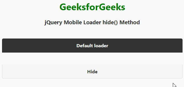 jQuery Mobile Loader hide()方法