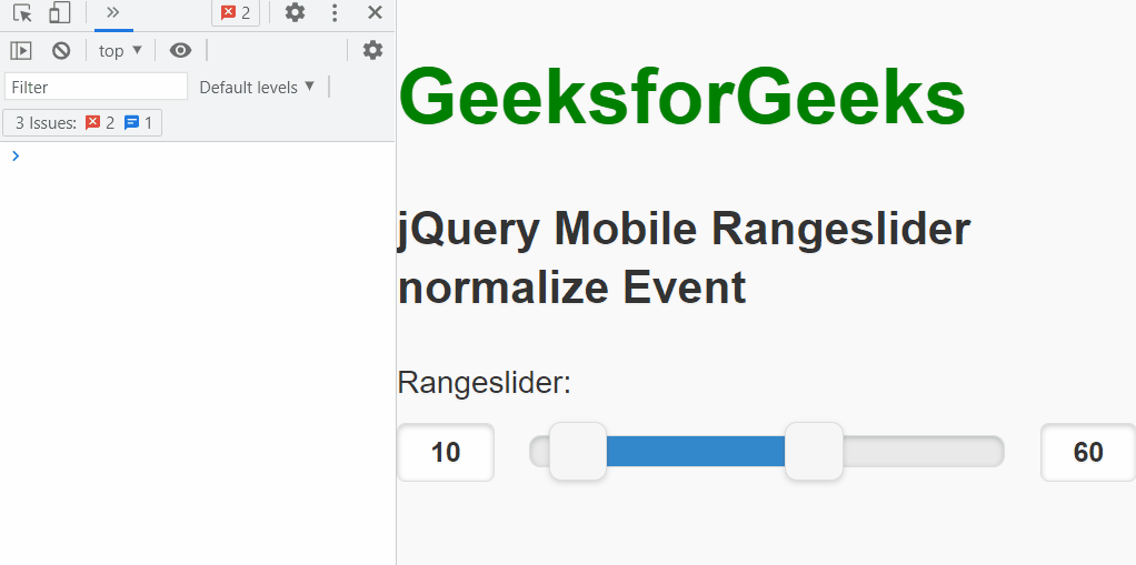 jQuery Mobile Rangeslider normalize事件