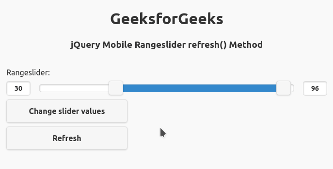 jQuery Mobile Rangeslider refresh()方法