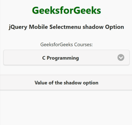 jQuery Mobile Selectmenu的shadow选项
