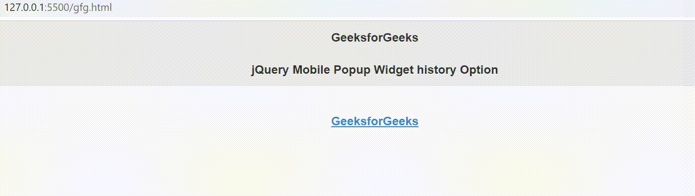 jQuery Mobile Popup Widget history选项