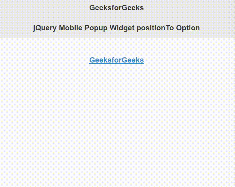 jQuery Mobile Popup Widget positionTo选项