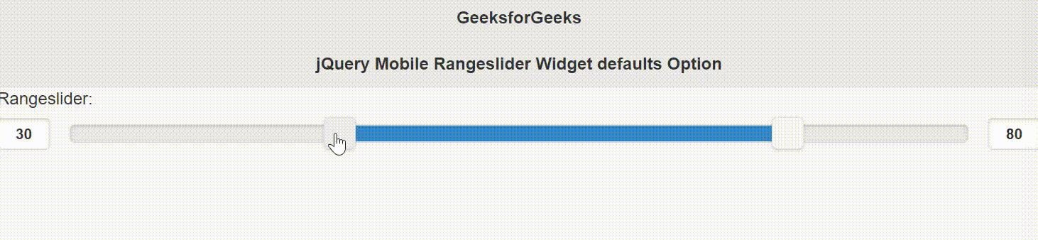 jQuery Mobile Rangeslider Widget的defaults选项