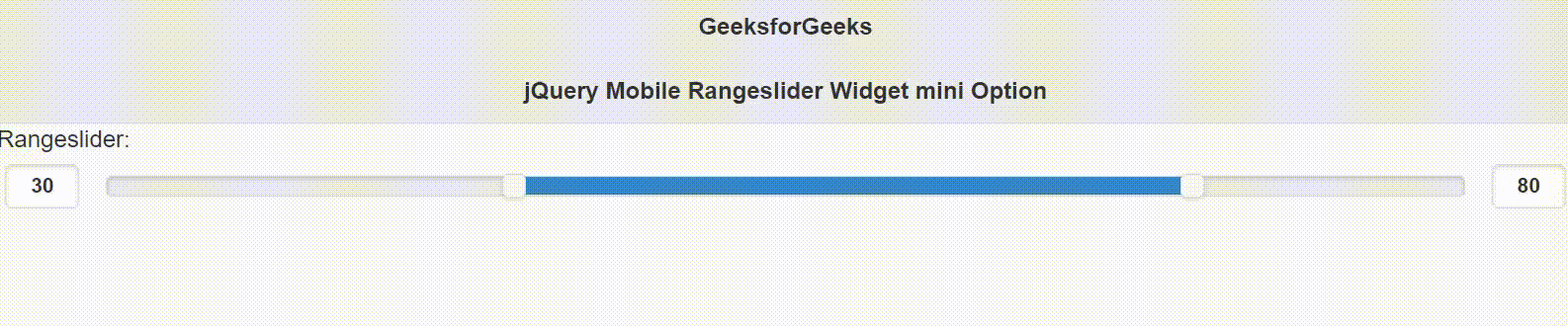 jquery的Mobile Rangeslider Widget mini选项