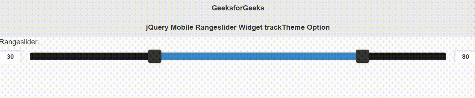 jQuery Mobile Rangeslider Widget trackTheme选项