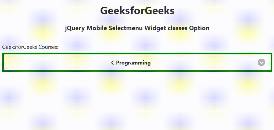 jQuery Mobile Selectmenu Widget的classes选项